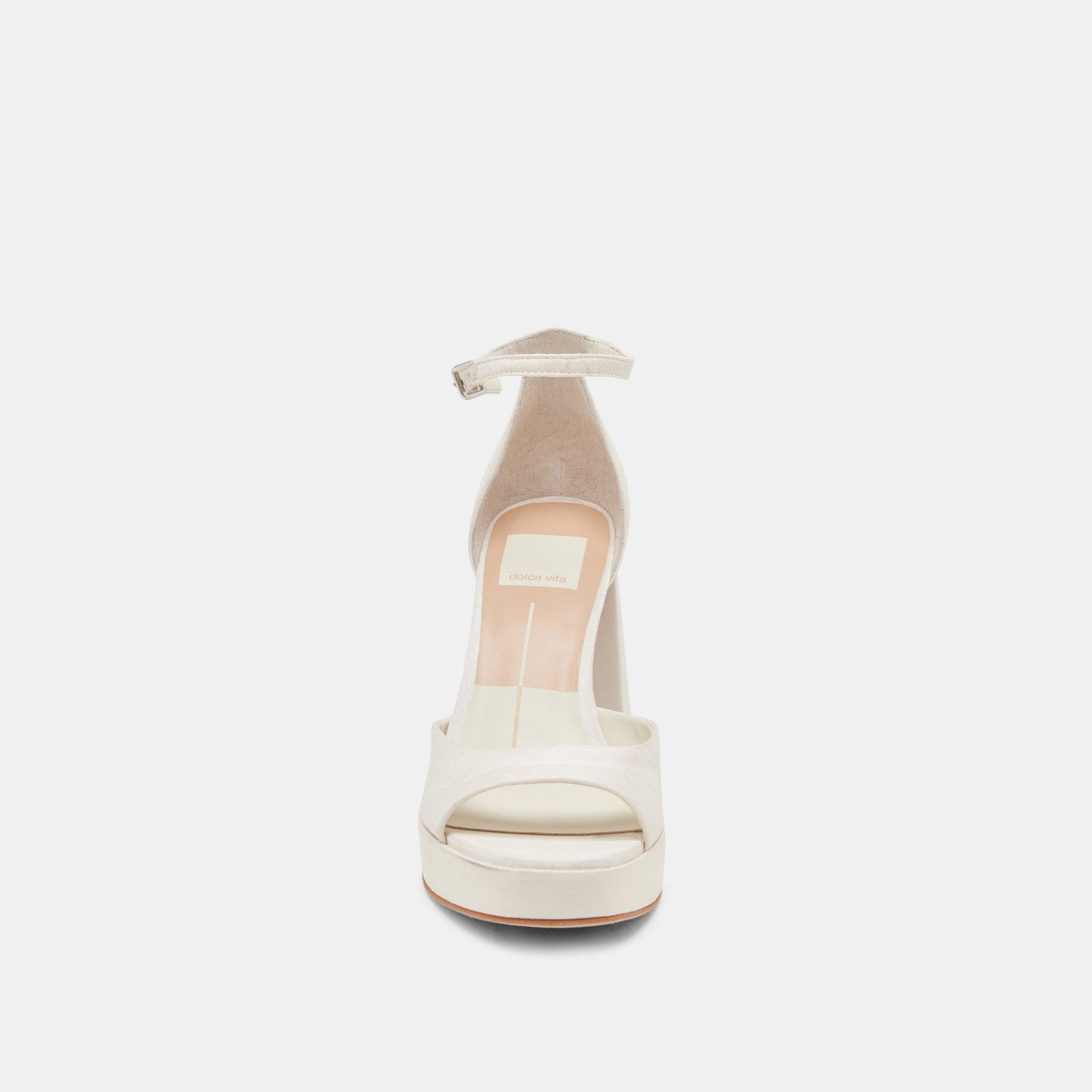 PANDRO WIDE HEELS WHITE SATIN