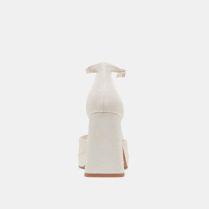 PANDRO HEELS WHITE SATIN