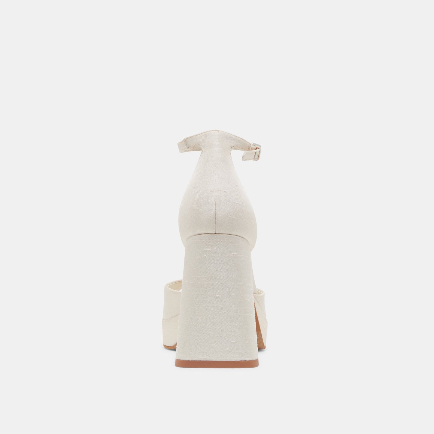 PANDRO WIDE HEELS WHITE SATIN