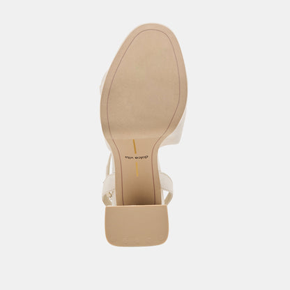 PARLO HEELS IVORY SATIN