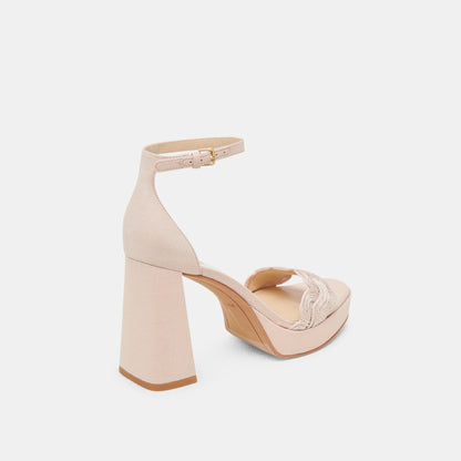 PELTIN HEELS LIGHT PINK WOVEN RAFFIA
