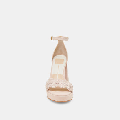PELTIN HEELS LIGHT PINK WOVEN RAFFIA