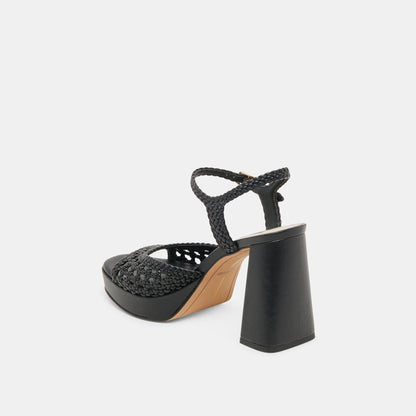 PEYTEN HEELS BLACK WOVEN STELLA