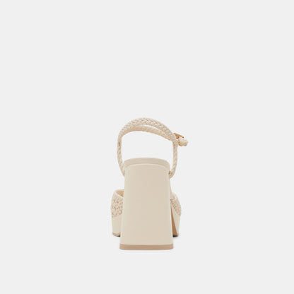 PEYTEN WIDE HEELS CREME WOVEN STELLA