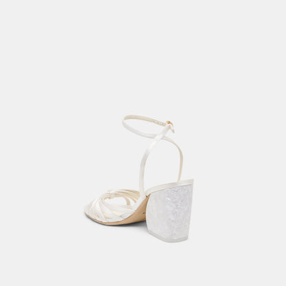 RONICA HEELS TRUE WHITE SATIN