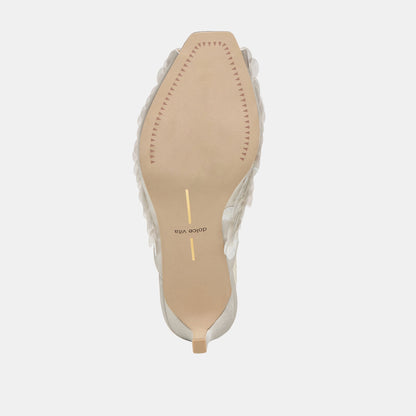 SAMARY CONFETTI HEELS SILVER SATIN
