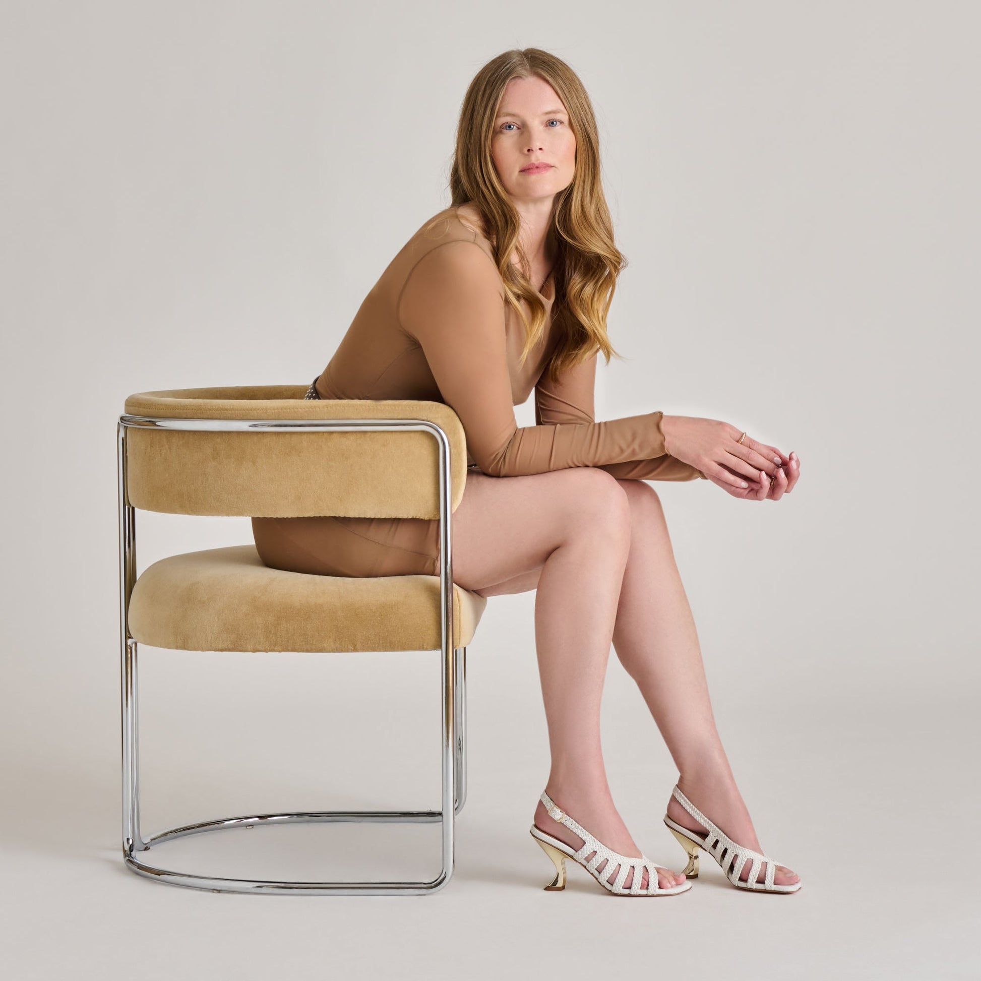 SICILY HEELS WHITE WOVEN LEATHER