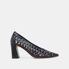 BLACK WOVEN LEATHER