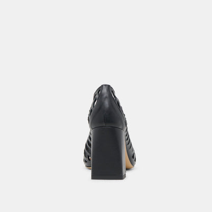 TANYA HEELS BLACK WOVEN LEATHER