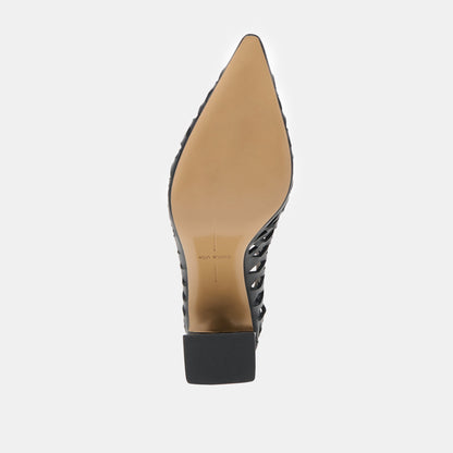 TANYA HEELS BLACK WOVEN LEATHER
