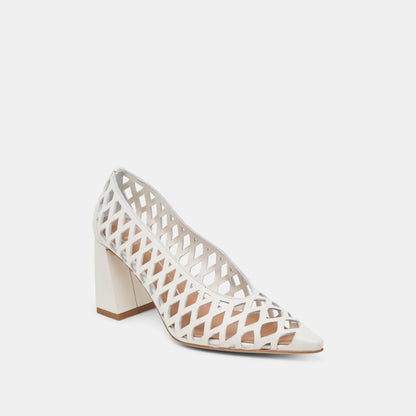 TANYA HEELS BONE WOVEN LEATHER