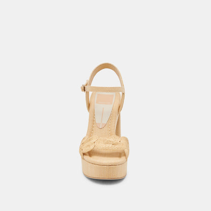 TINAYA HEELS LT NATURAL RAFFIA