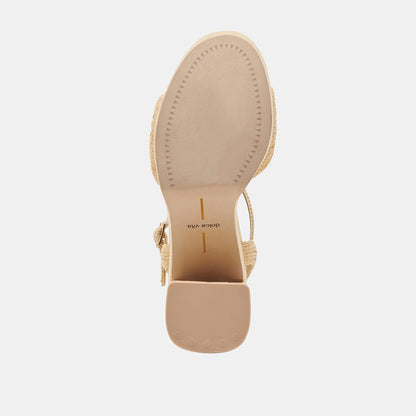 TINAYA HEELS LT NATURAL RAFFIA