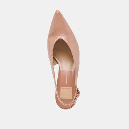 ALENNA HEELS WHISKEY CRINKLE PATENT