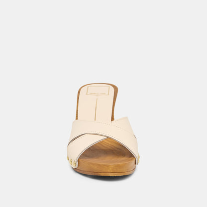 AVERIE HEELS BONE LEATHER