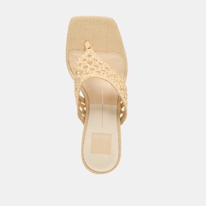 BARLO HEELS LT NATURAL WOVEN RAFFIA
