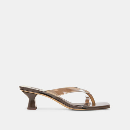 BREVEL VINYL HEELS DK BROWN JELLY