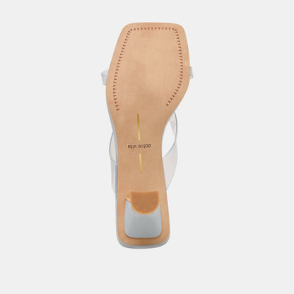 BREVEL VINYL WIDE HEELS DUSTY BLUE JELLY