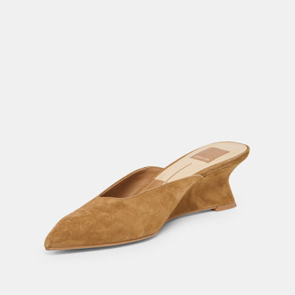 CAMY MULES COGNAC SUEDE