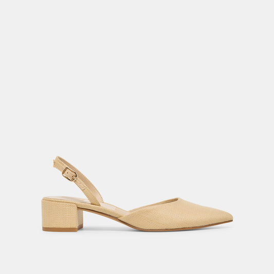 CAREL HEELS LIGHT NATURAL RAFFIA