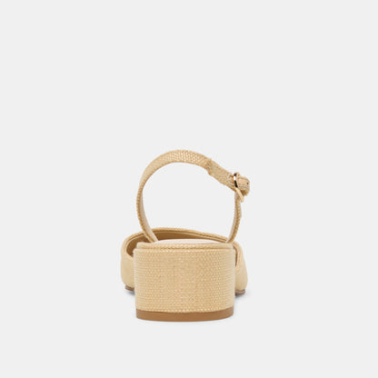 CAREL HEELS LIGHT NATURAL RAFFIA