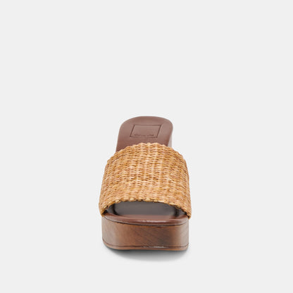 CELEST HEELS NATURAL RAFFIA