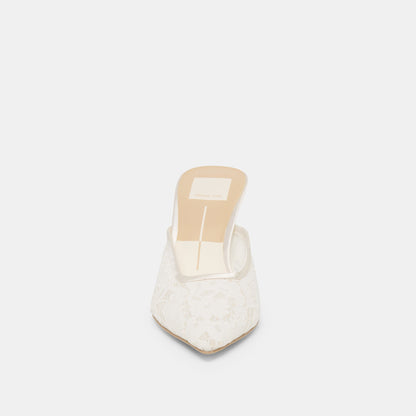 CLEO HIGH HEELS TRUE WHITE LACE