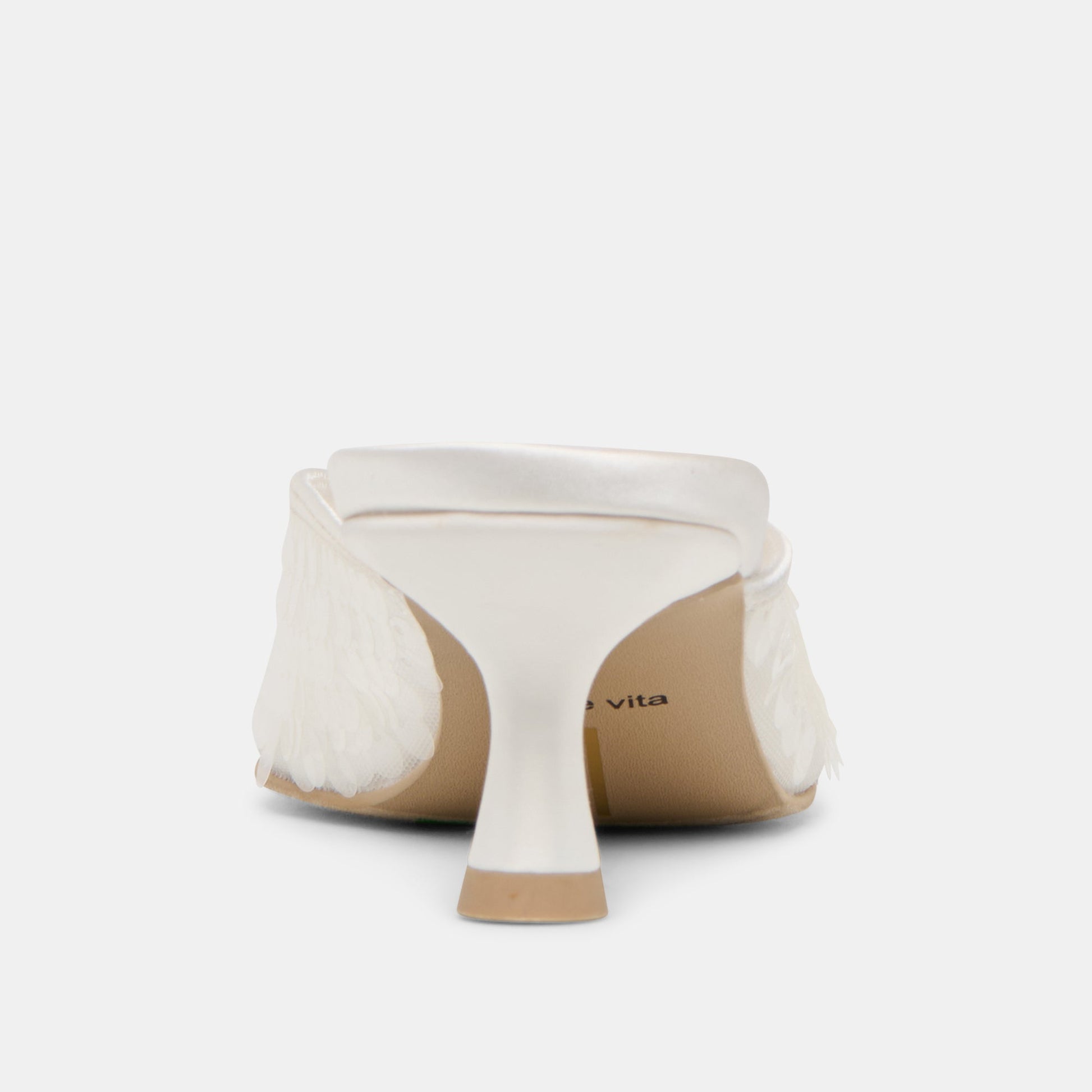 CLEO SEQUIN HEELS IVORY SEQUIN