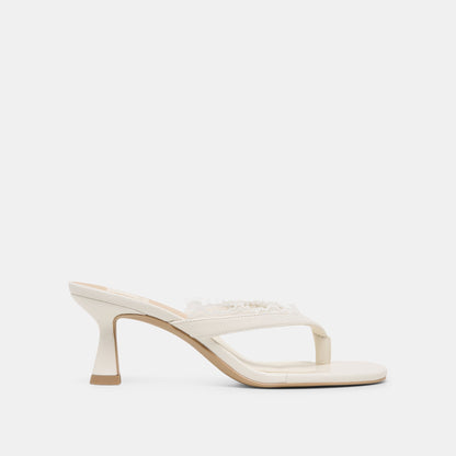 DAKSIE LACE HEELS TRUE WHITE LEATHER