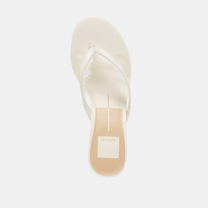 DAKSIE LACE HEELS TRUE WHITE LEATHER