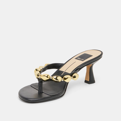 DAKSIE HEELS BLACK LEATHER