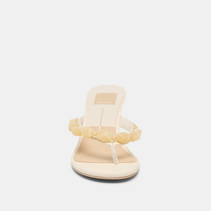 DAKSIE HEELS OFF WHITE LEATHER