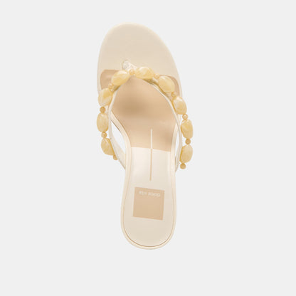 DAKSIE HEELS OFF WHITE LEATHER