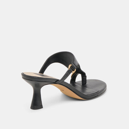 DERREL HEELS BLACK LEATHER