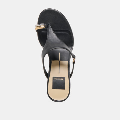 DERREL HEELS BLACK LEATHER