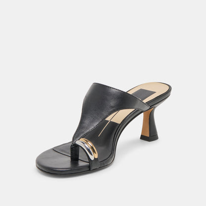 DERREL HEELS BLACK LEATHER