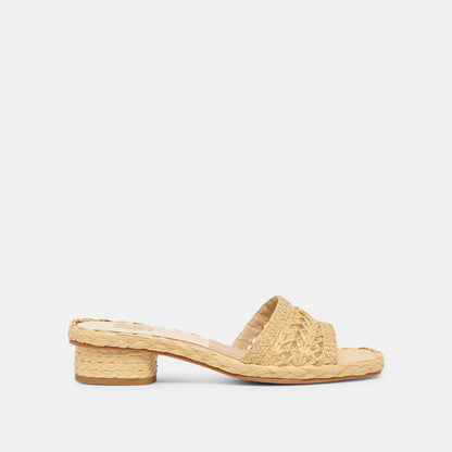 DIXI WIDE SANDALS LT NATURAL CROSS HATCH RAFFIA