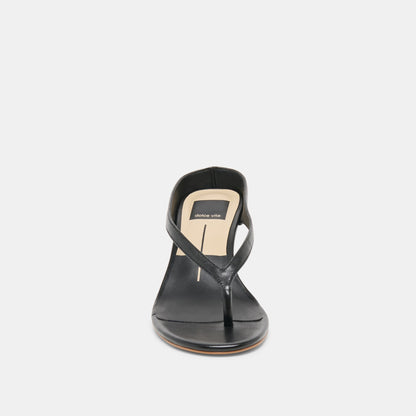 DOREEN HEELS BLACK LEATHER