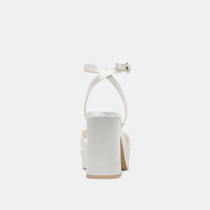 FELICA HEELS WHITE SATIN