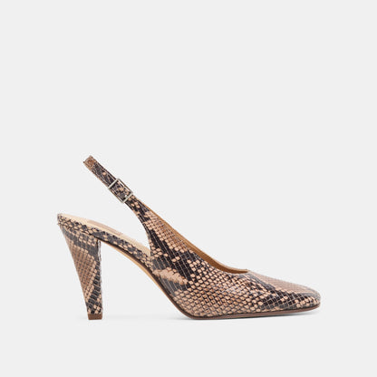 GESSIA HEELS BARK EMBOSSED LEATHER