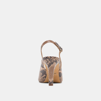 GESSIA HEELS BARK EMBOSSED LEATHER