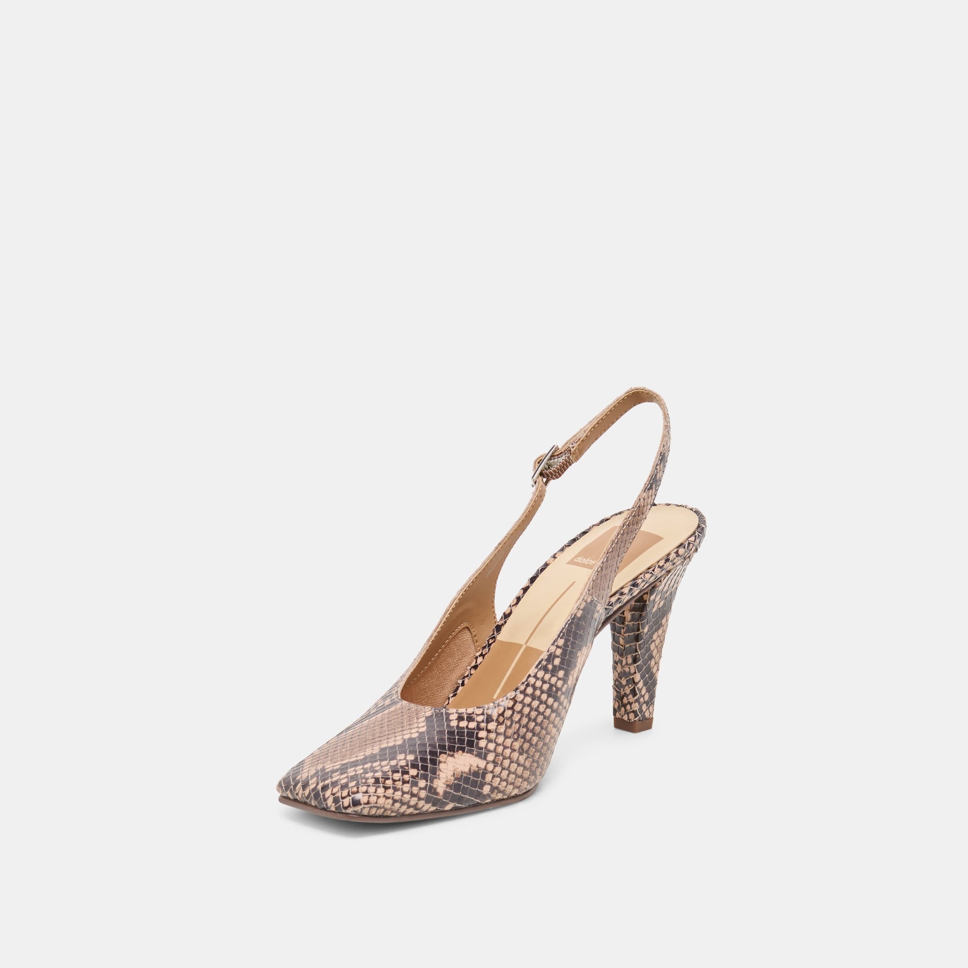 GESSIA HEELS BARK EMBOSSED LEATHER