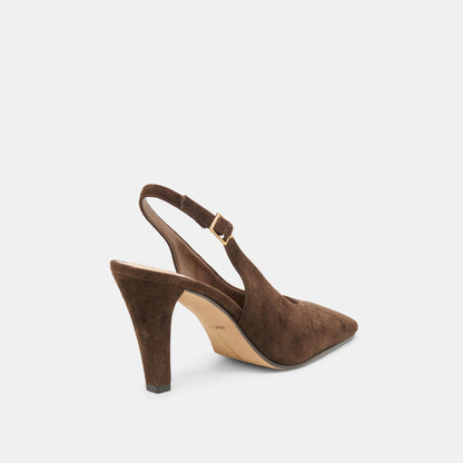 GESSIA HEELS DK BROWN SUEDE