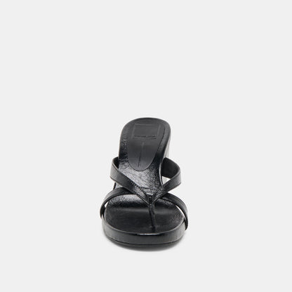 HELAN WEDGES BLACK LEATHER