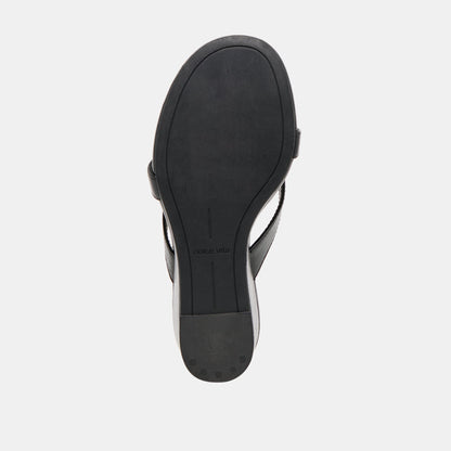 HELAN WEDGES BLACK LEATHER