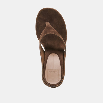 HINNA WEDGES DK BROWN SUEDE