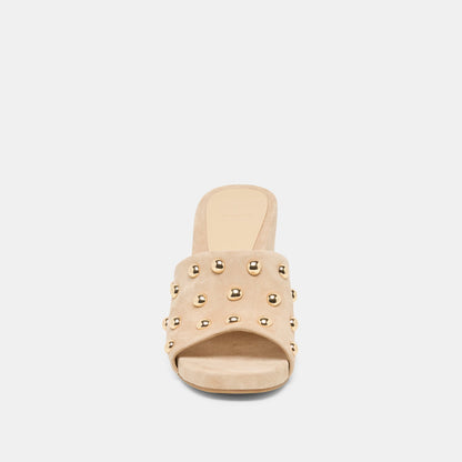 HOLTA STUD WEDGES CAMEL SUEDE