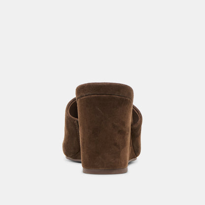 HOLTA WEDGES DK BROWN SUEDE