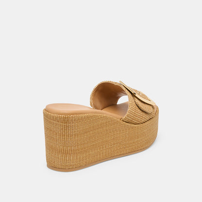 JILIAN WEDGES MOCHA RAFFIA