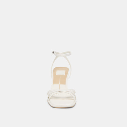 MANJI HEELS TRUE WHITE LEATHER